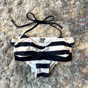 Aerie Swim Suit NWOT  XS top and bottom. Navy Blue and white stripes. Never worn